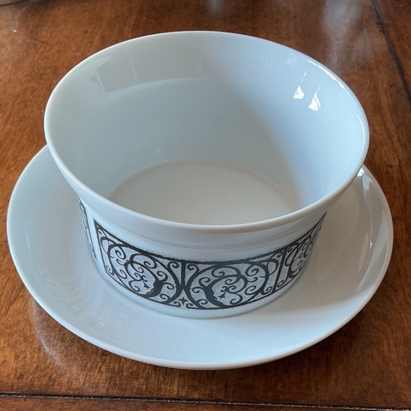 Noritake Esperanza 6924 Vintage China Set of 46 Modern Black & White (Japan) - Picture 5 of 11